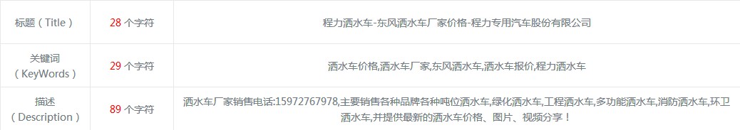 灑水車網(wǎng)站TDK設置圖片 灑水車網(wǎng)站TDK設置圖片