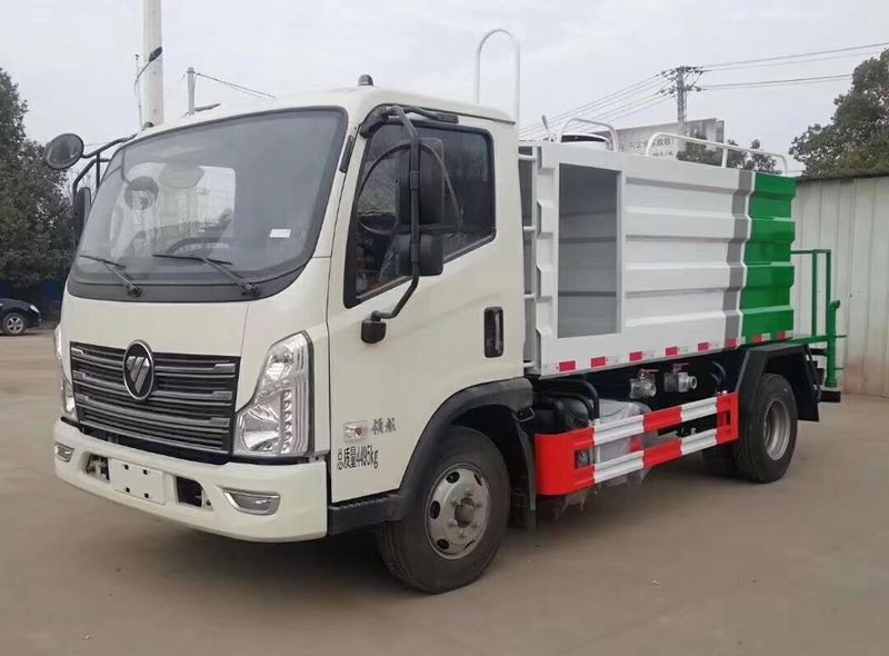 藍牌灑水車報價_國六福田時代領航5方藍牌抑塵車廠家價格